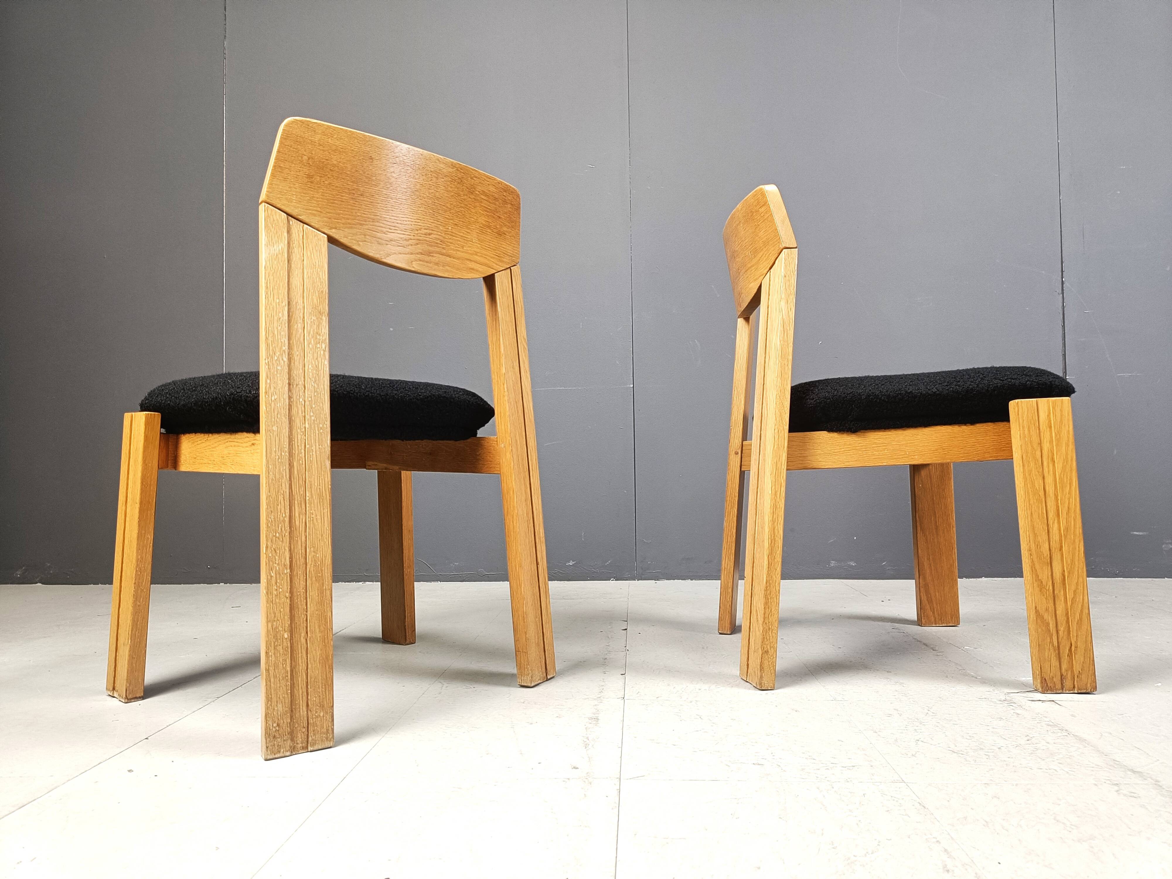 Vintage brutalist dining chairs, set of 6