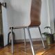 Italian design chair Pedrali "Kuadra" in Zebrano wood