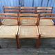Suite de 6 chaises scandinaves en teck et corde
