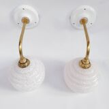 Clichy glass swan neck wall lamp