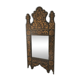 Vintage 80s Moorish style hand painted mirror