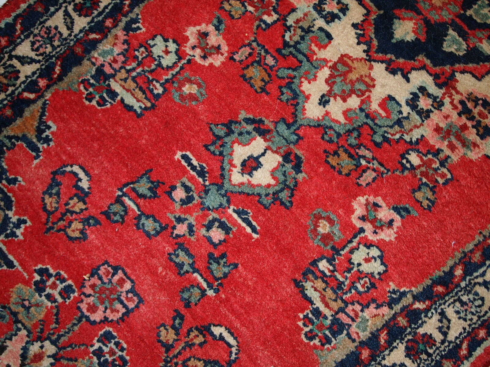 Vintage Persian Lilihan done hand 59cm x 93cm carpet 1970 s, 1C617