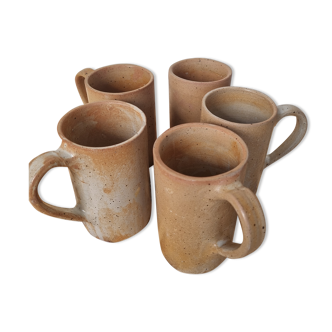 Tasses mugs chopes en grès vintage