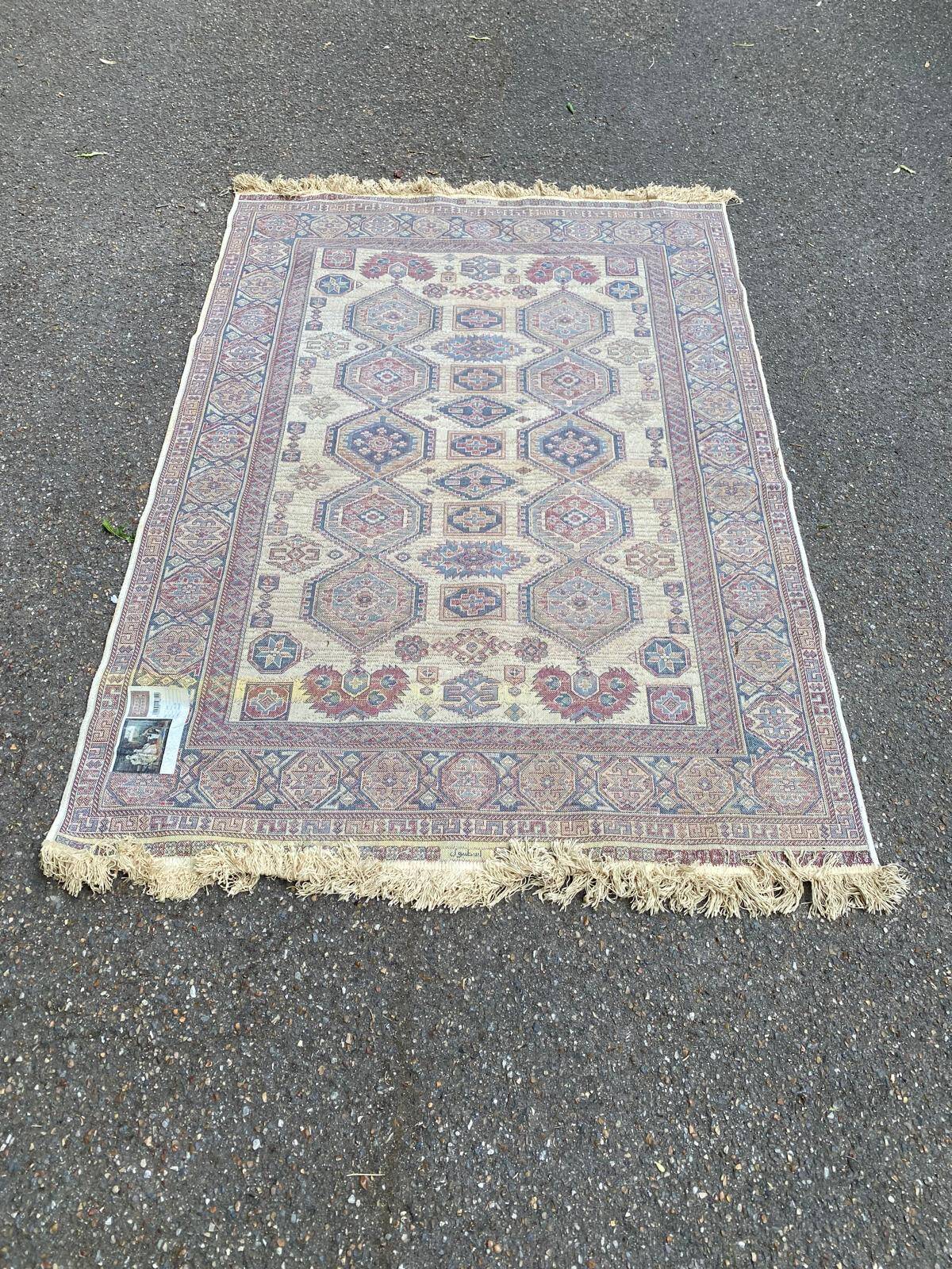 Persian braided rug Istanbul collection 120x170 burgundy ivory
