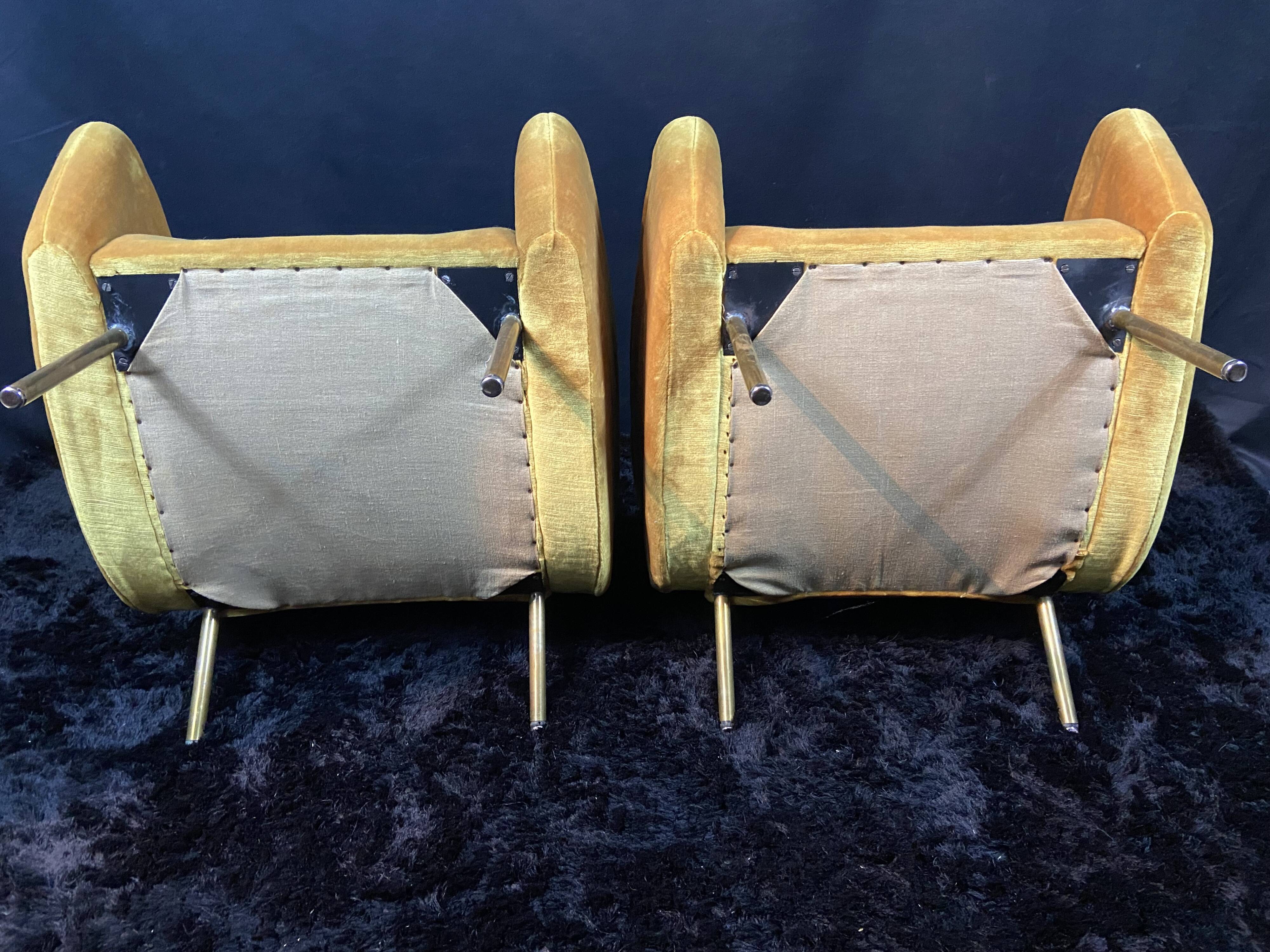 Pair of designer armchairs 1955-60 Louis Paolozzi for Brandt Zol Steiner