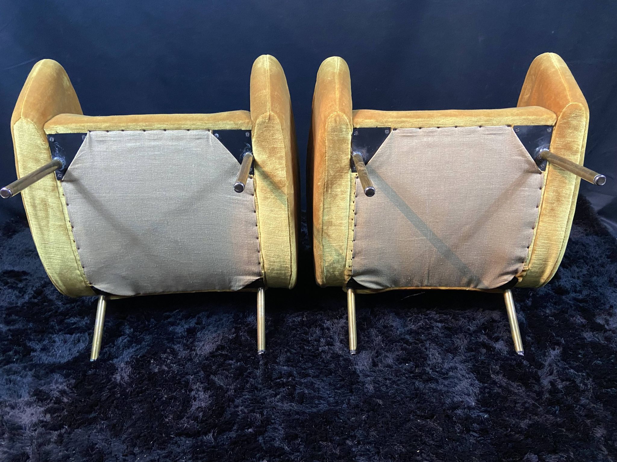 Pair of designer armchairs 1955-60 Louis Paolozzi for Brandt Zol Steiner