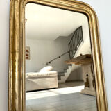 Louis-Philippe antique mirror with silver leaf, 19th century.