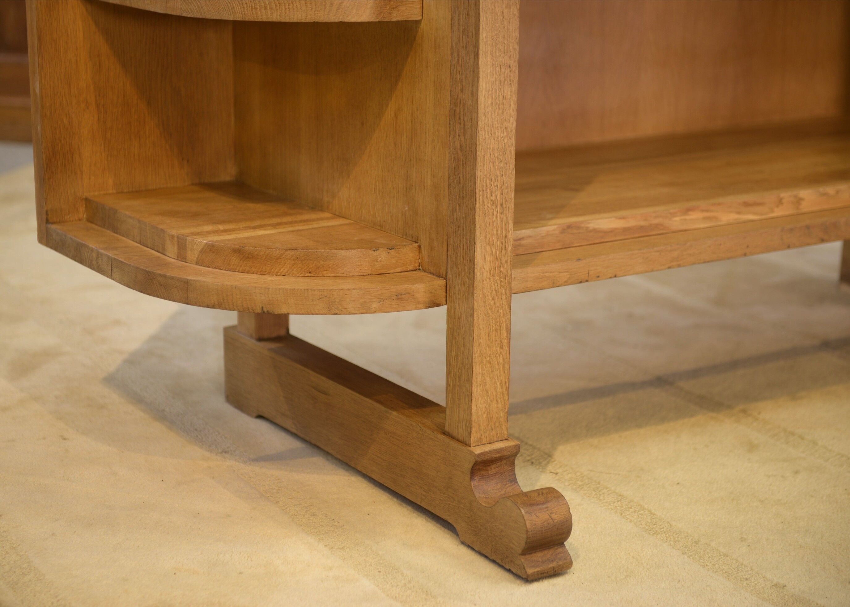 Art Deco modernist oak shelf from the 1940s.