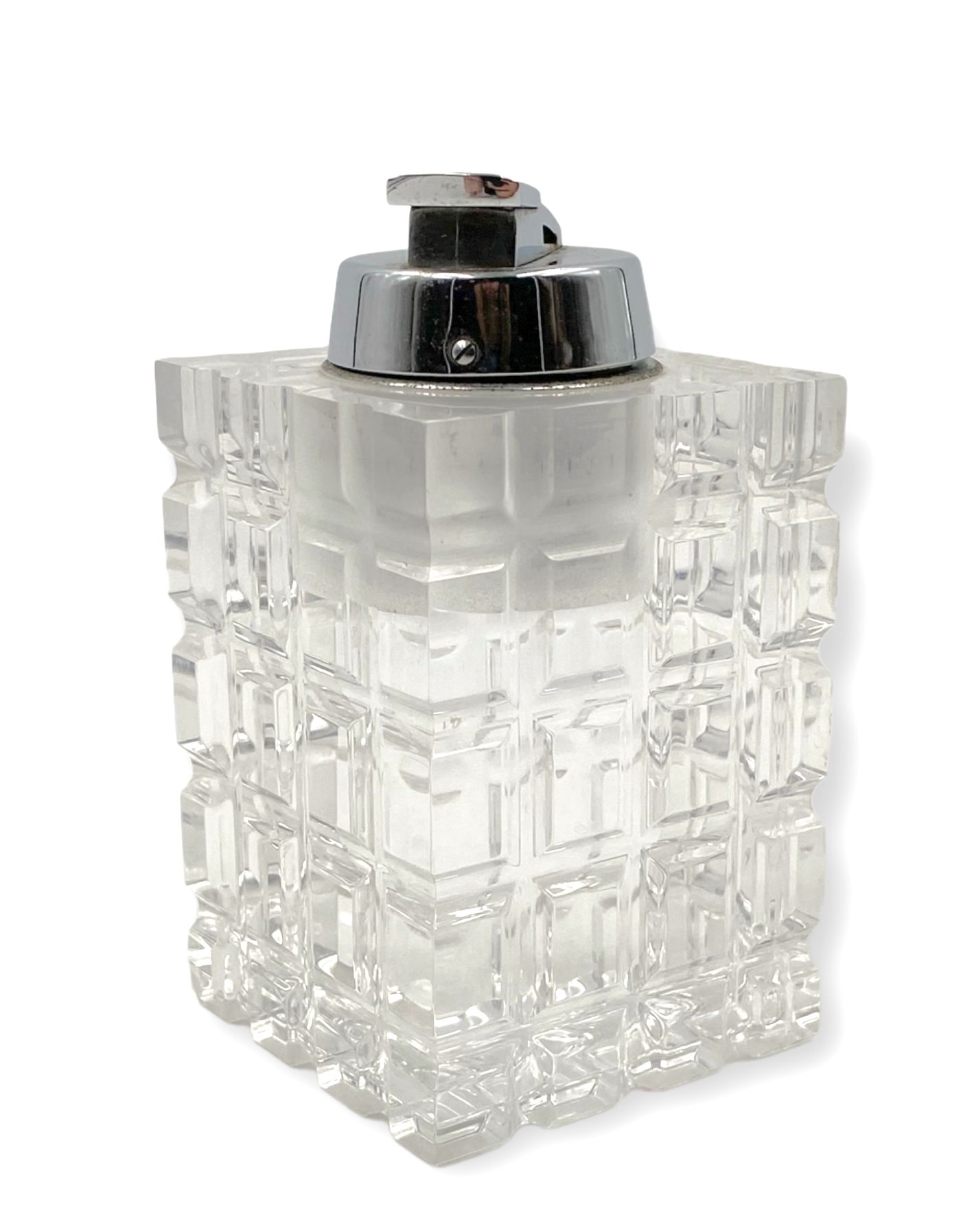 Clear Lucite table lighter, Italy 1970s