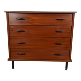 Teak chest of drawers and metal feet