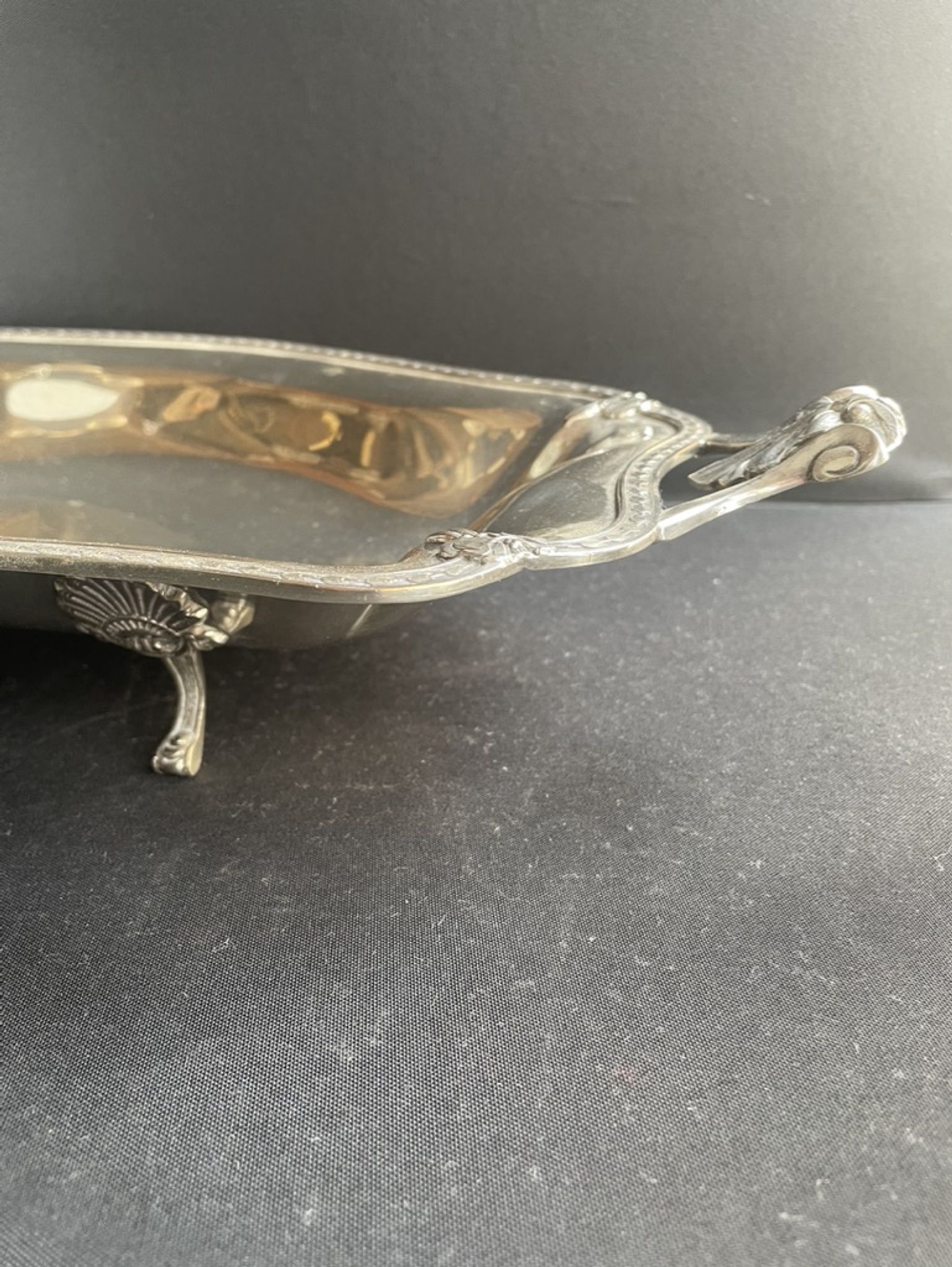 Grand plat corbeille centre de table – Métal Argenté – Roux-Marquiand