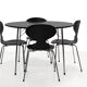 Arne Jacobsen table model 3600 with 4 Ant chairs by Fritz Hansen