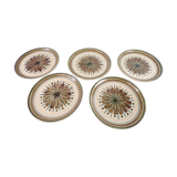 Set of 5 dessert plates Longchamp France