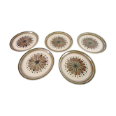 Set of 5 dessert plates Longchamp France
