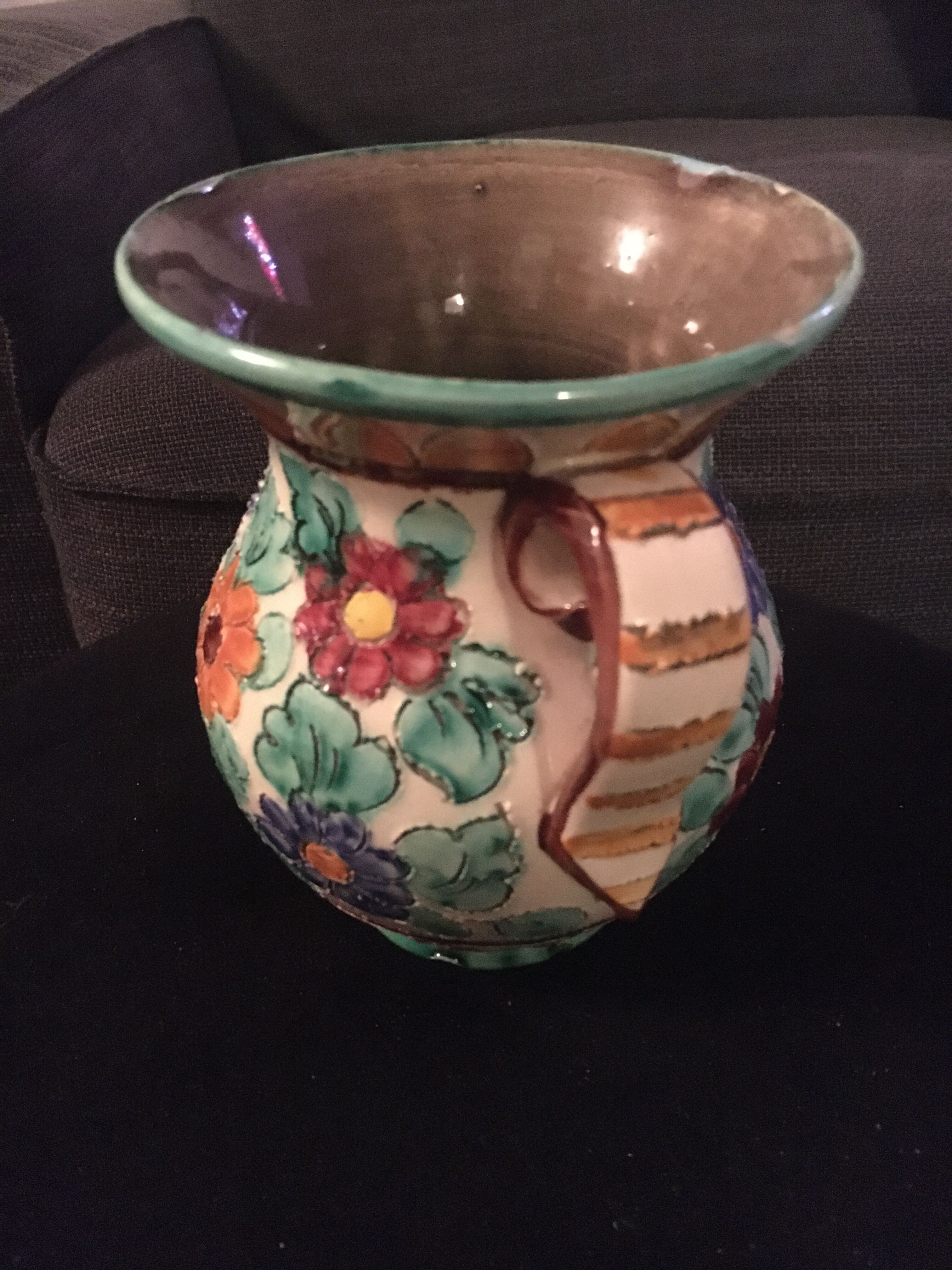 Cracked ceramic vase 1950 by Cerart Monaco