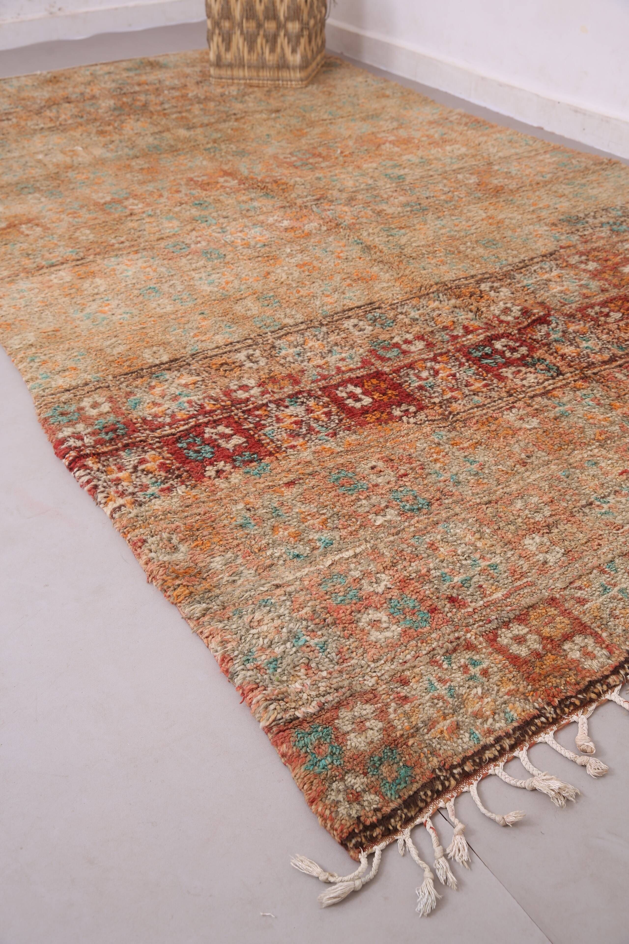 Peach Vintage Moroccan Rug 190 x 352 cm - Berber Wool Rug - Handmade Rug