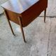 Danish storage cart in brown teak and wicker, 1960s, Mid-Century style.