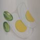 vintage ceramic pitcher Longchamp tomato hard-boiled egg design