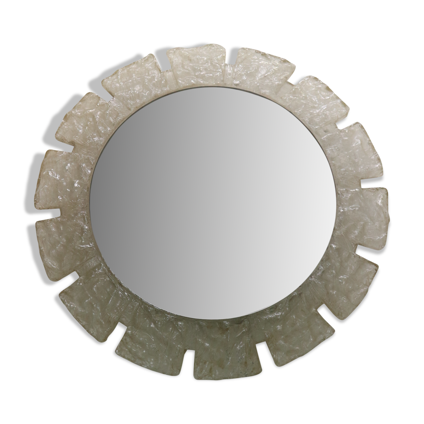 Egon hillebrand round acrylic illuminated mirror with lightening, 1970's germany