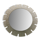 Egon hillebrand round acrylic illuminated mirror with lightening, 1970's germany
