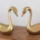 Pair of vintage brass swans