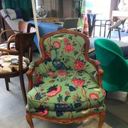 Louis XV style Bergère armchair with floral motifs