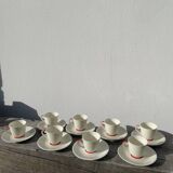 8 Limoges porcelain cups signed Vignaud