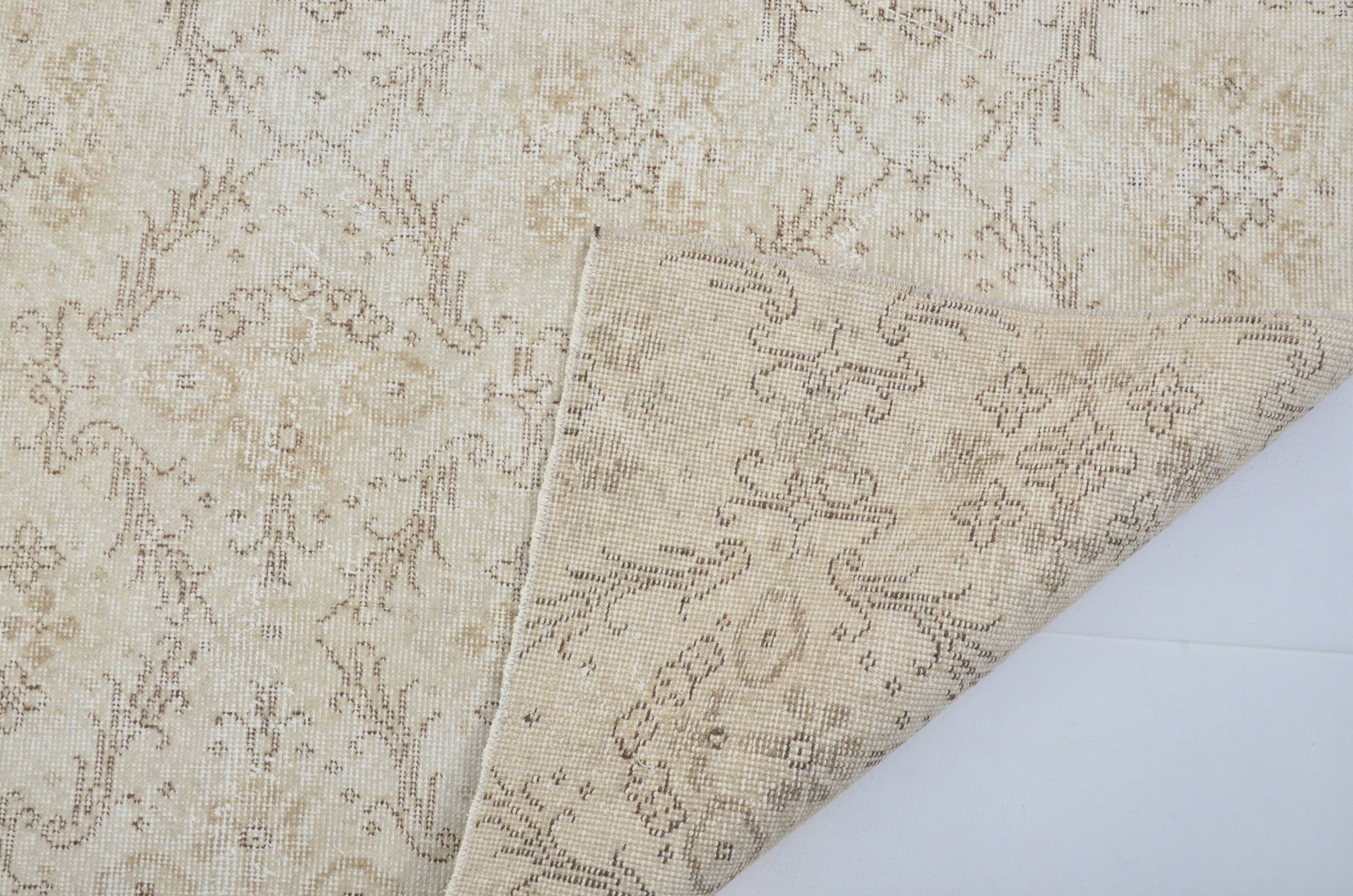 Beige Geometric Oushak Turkish Rug sku 3123