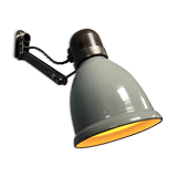 Industrial Fabrilux wall lamp with gray enamel shade