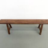Restored solid walnut bench — 1950s