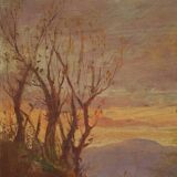 Italian landscape painting signed B. Ferrari from the 30s