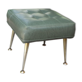 Stool footrest in green skaï