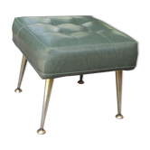 Stool footrest in green skaï