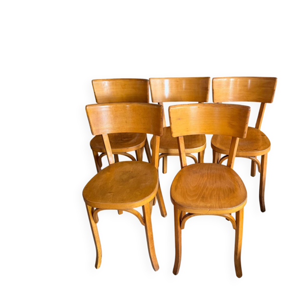 Suite de 5 chaises bistrot Baumann vintage