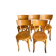 Suite de 5 chaises bistrot Baumann vintage