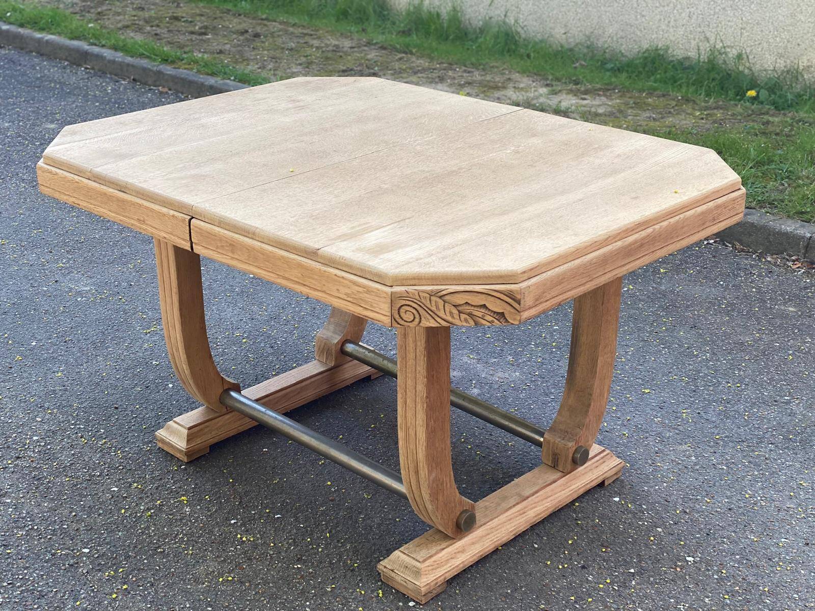 Table art déco extensible hexagonale 125cm