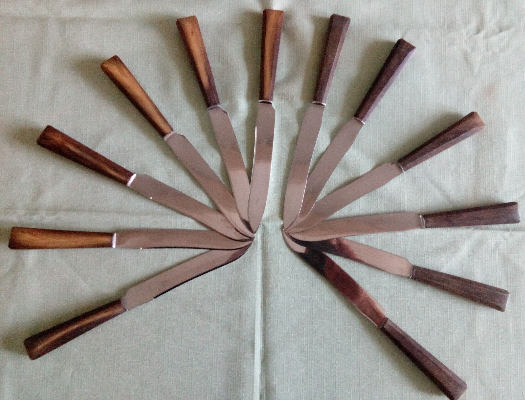 Cutlery set of 25 old knives horn handle stainless steel blade