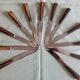 Cutlery set of 25 old knives horn handle stainless steel blade