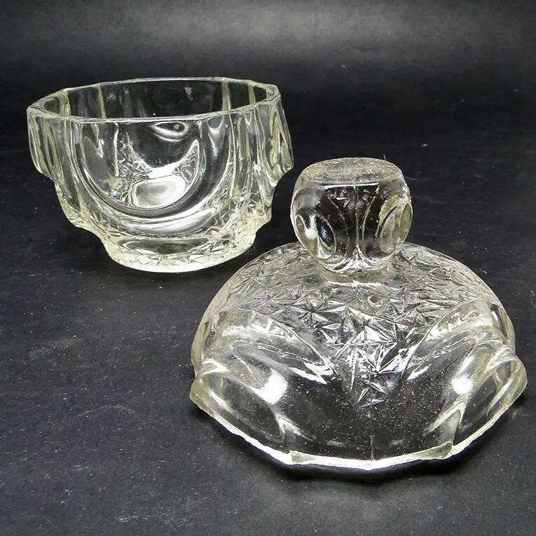 Sugar bowl, postmodern new look, glass, Poland, 1970s
