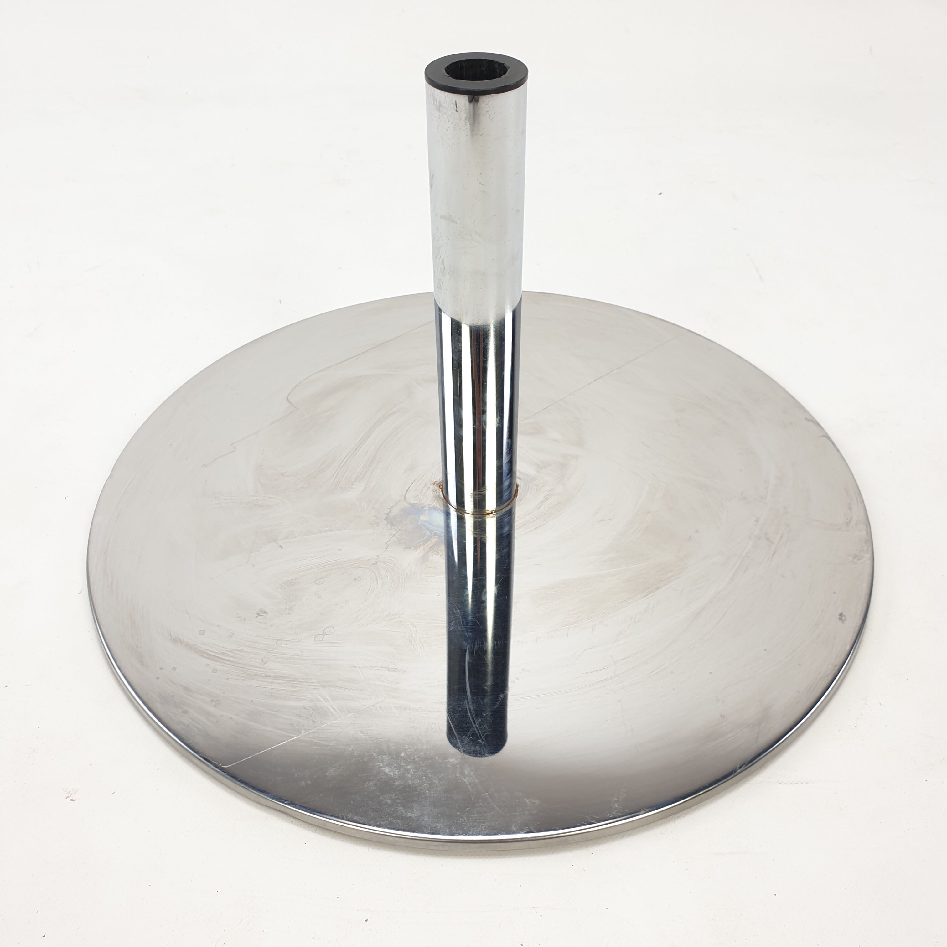 Mid century italian flower table chrome and glass, 1980s