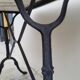 Antique cast iron bistro table with oval marble top