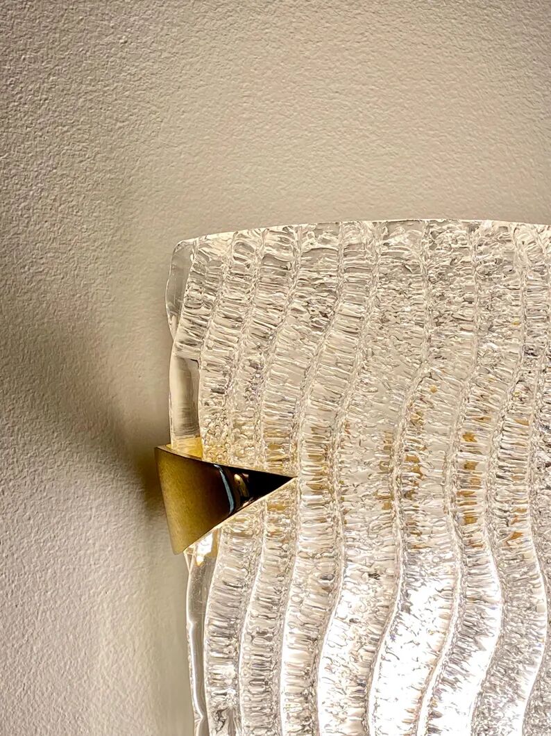 1/3 arlus wall light in murano glass, france 1960s