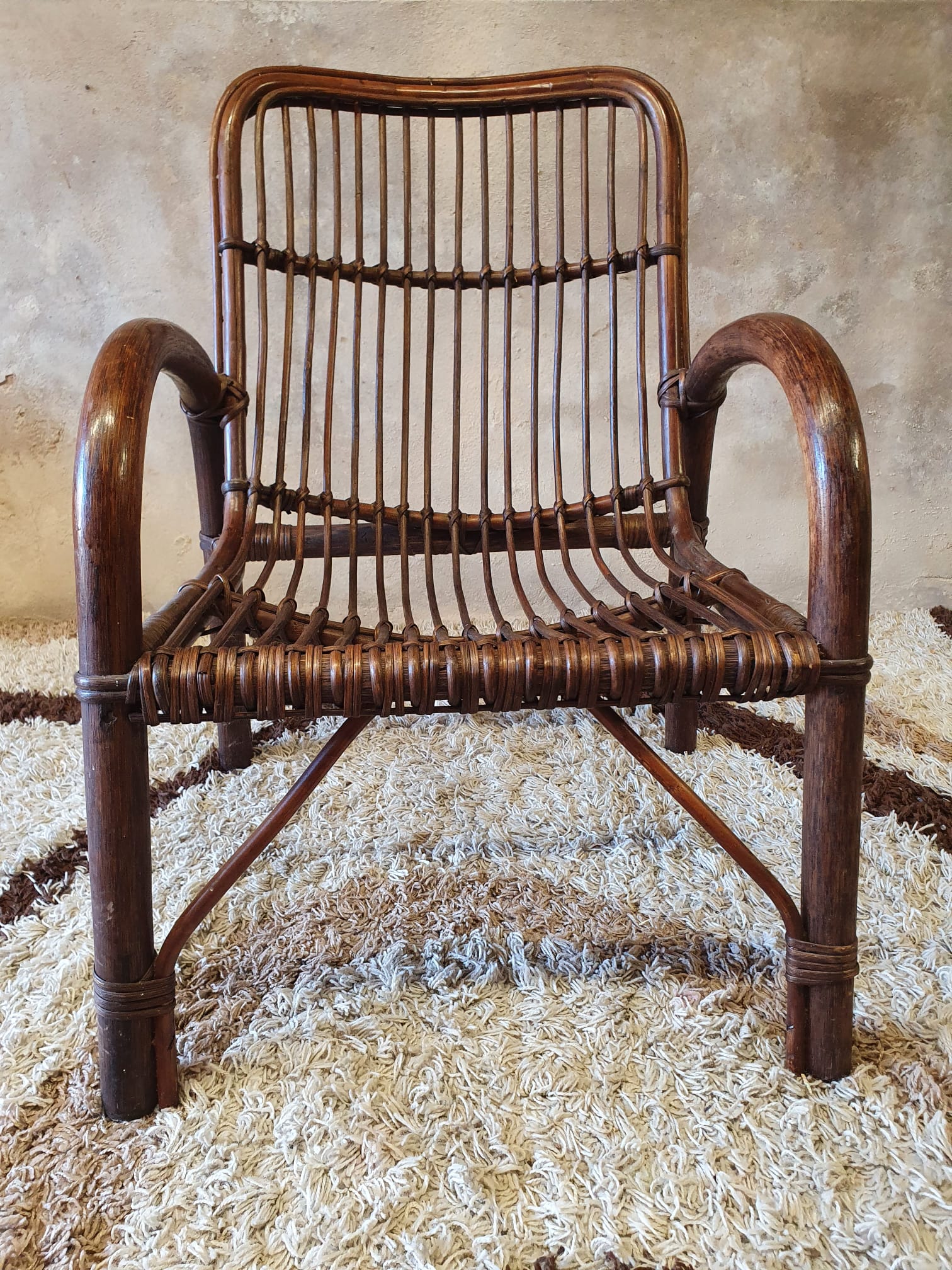 Vintage bamboo armchair 1960