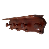 Vintage wall-mounted coat rack in solid oak