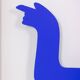 Antonine de Saint Pierre Blue lacquered metal sign. Contemporary