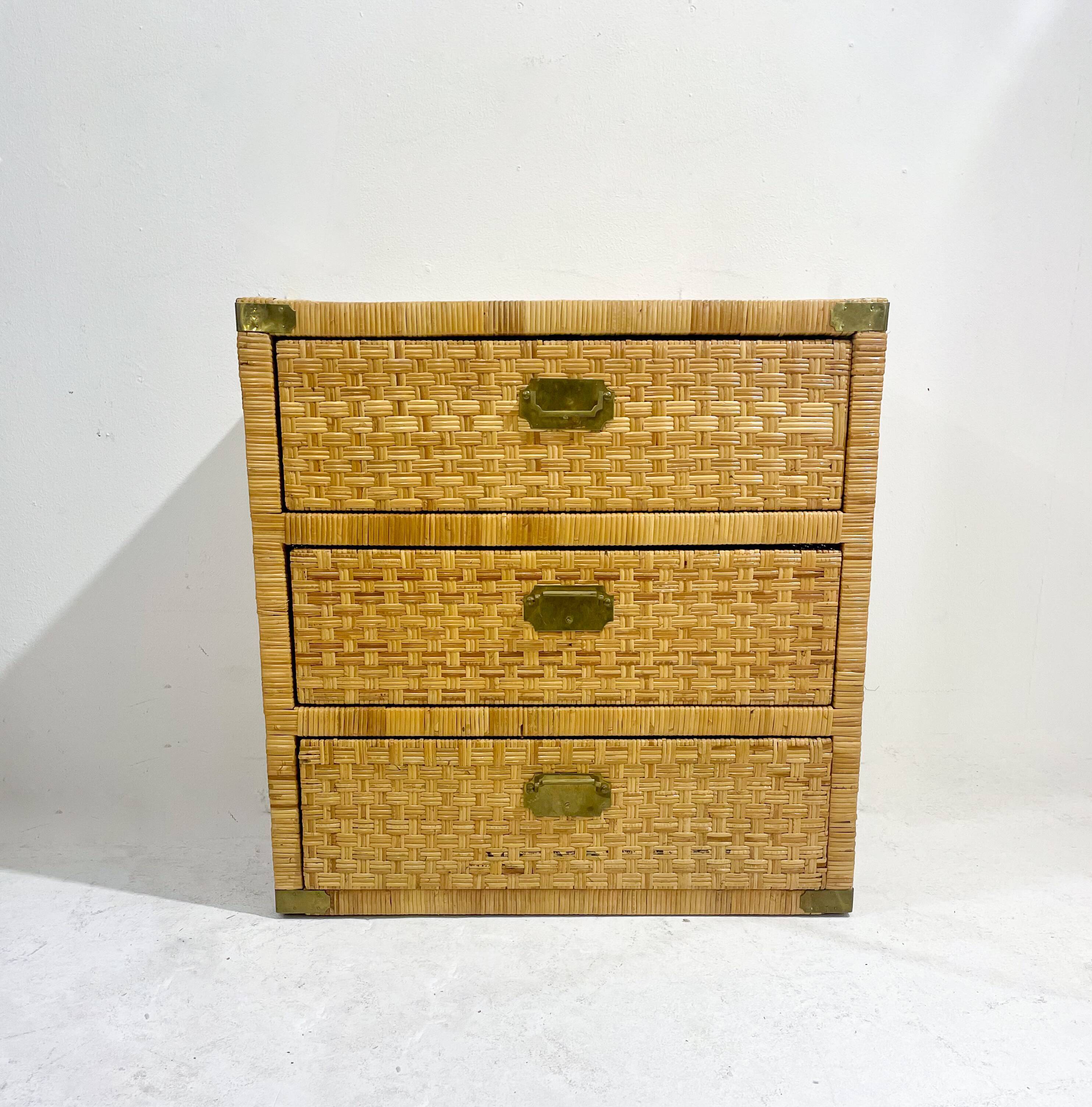 Mid-Century Modern Dresser, Rattan