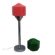 Floor lamp from the 60s/70s, chrome with two opal glass tulips in red and green.