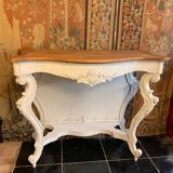 Console beige de style avec plateau bois