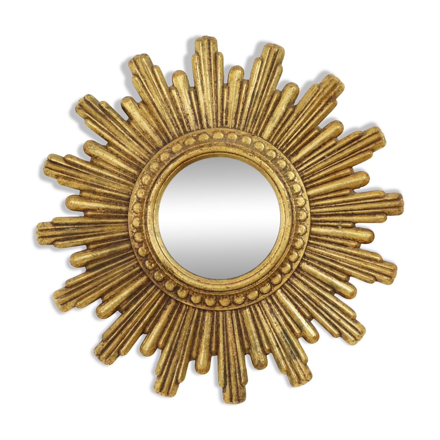 Small Sun Mirror Sunburst Mirror Gold Convex 24cm