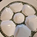 Lot of 8 oyster plates in GIEN France barbotine earthenware stamped